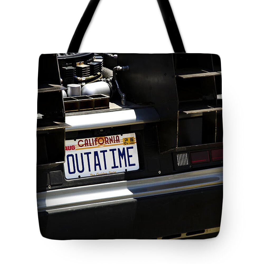 Dmc Tote Bag featuring the photograph Outatime by Ricky Barnard