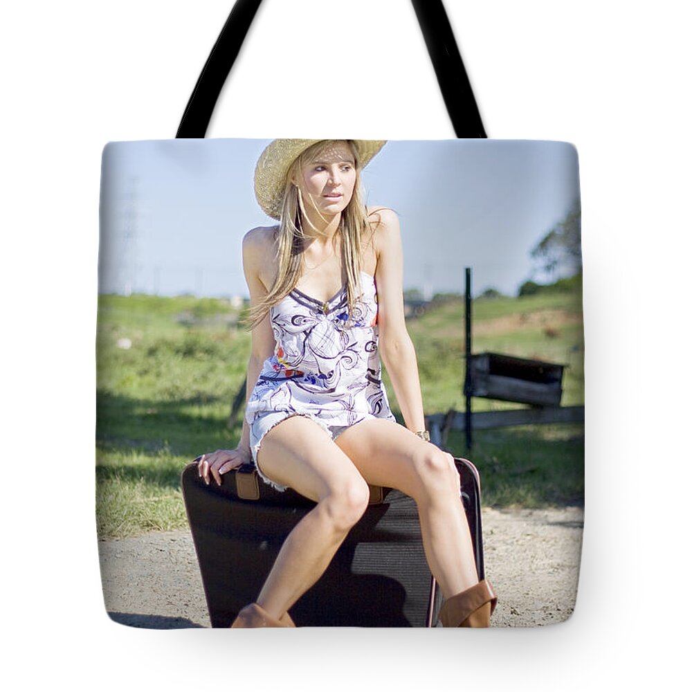 Travel Tote Bag featuring the photograph Outback Holiday Woman by Jorgo Photography