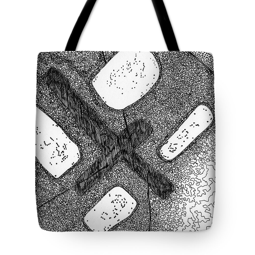 Drawing Tote Bag featuring the drawing Outbreak by Todd Peterson