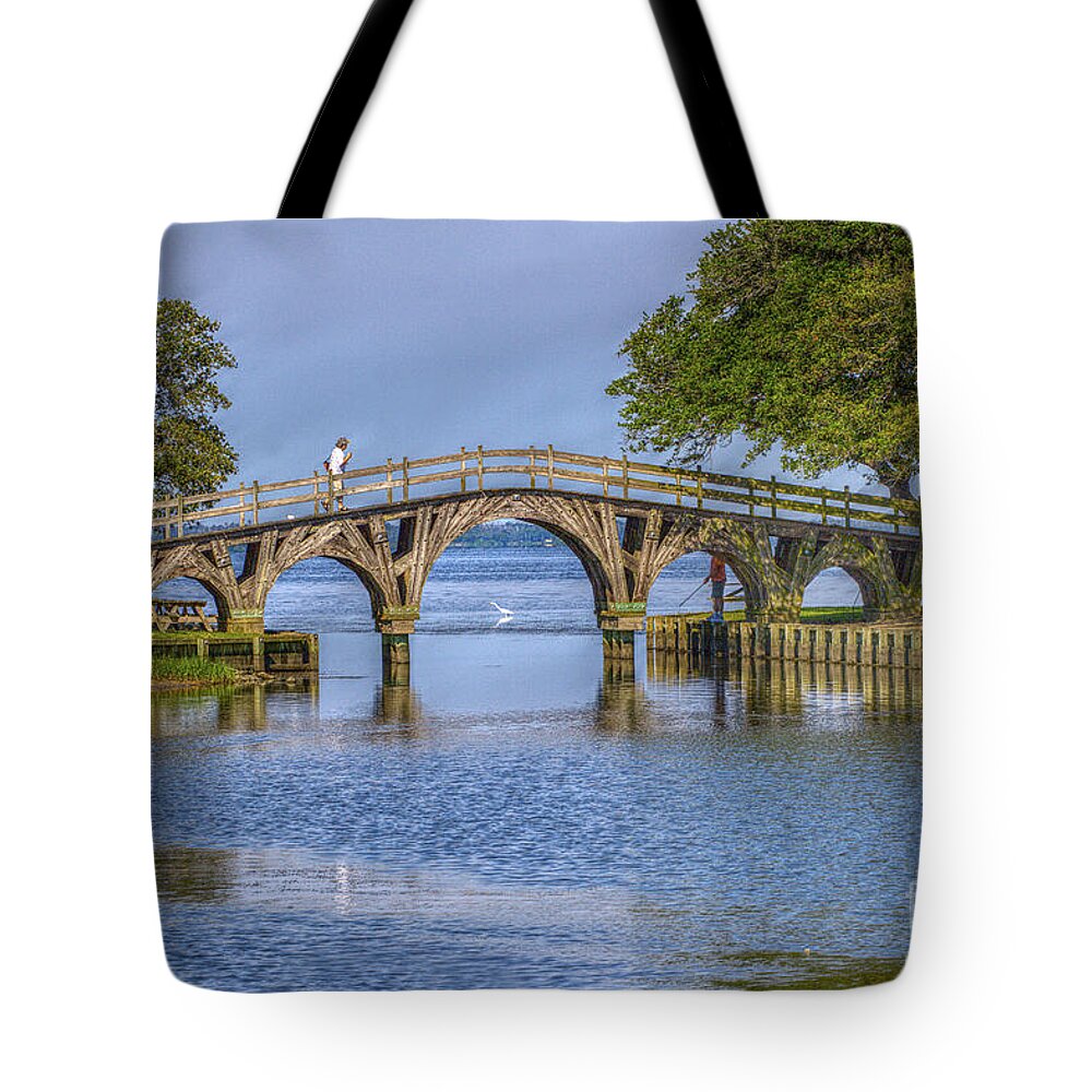 Summer Tote Bag featuring the photograph Outer Banks Whalehead Club Bridge by Randy Steele