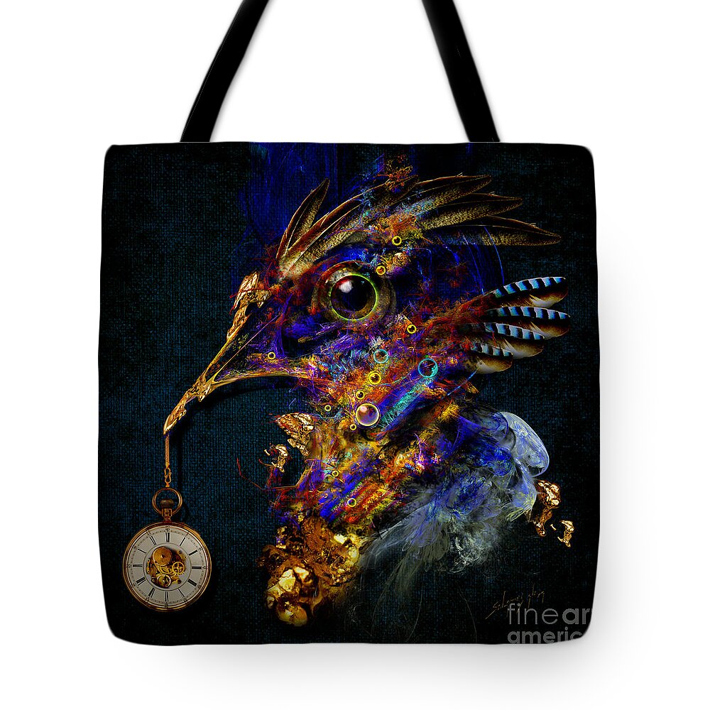 Bird Tote Bag featuring the painting Outside of time by Alexa Szlavics