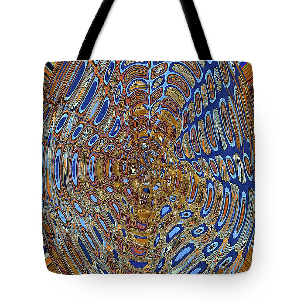 Oval Abstract Tempe Town Lake Building Tote Bag featuring the digital art Oval Abstract Tempe Town Lake Building by Tom Janca