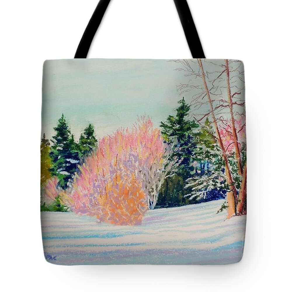 Pastels Tote Bag featuring the pastel Over The Field by Rae Smith