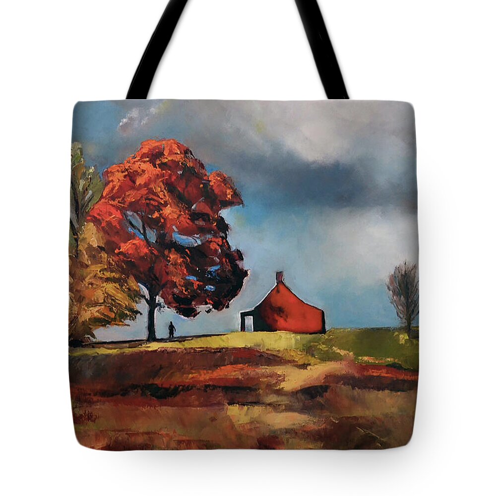  Tote Bag featuring the painting Over the Hill by Josef Kelly