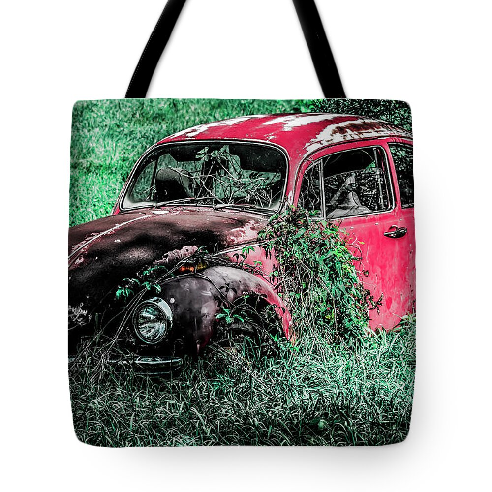 Car Tote Bag featuring the photograph Overgrown Bug by Jeremy Rickman