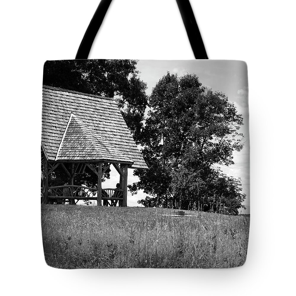 Architecture Tote Bag featuring the photograph Overlook Pavilion in Summer #1 by Jeff Severson
