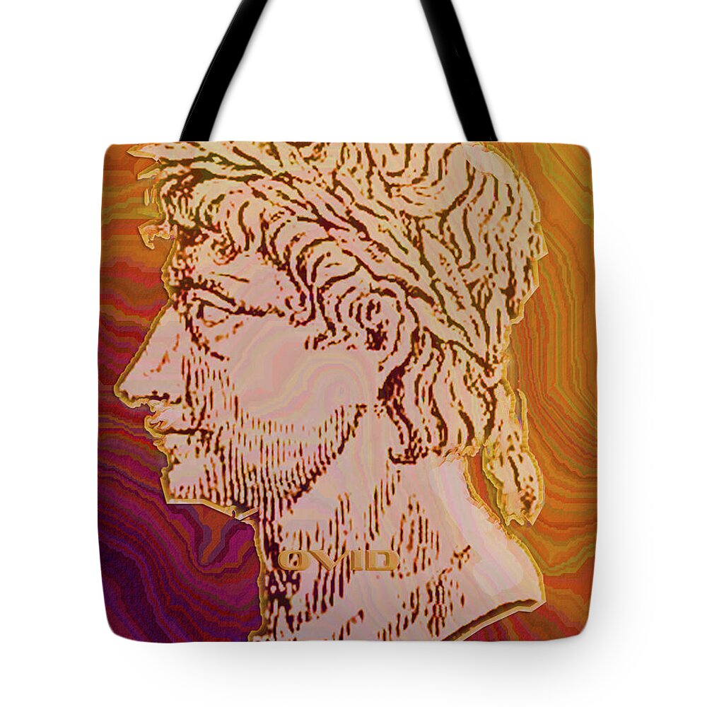 Ovid Tote Bag featuring the digital art Ovid by Asok Mukhopadhyay