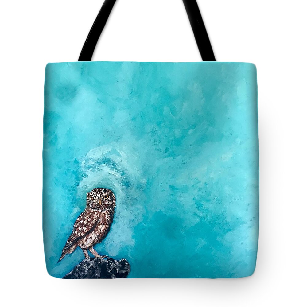 Owl Tote Bag featuring the painting Owl by Joel Tesch