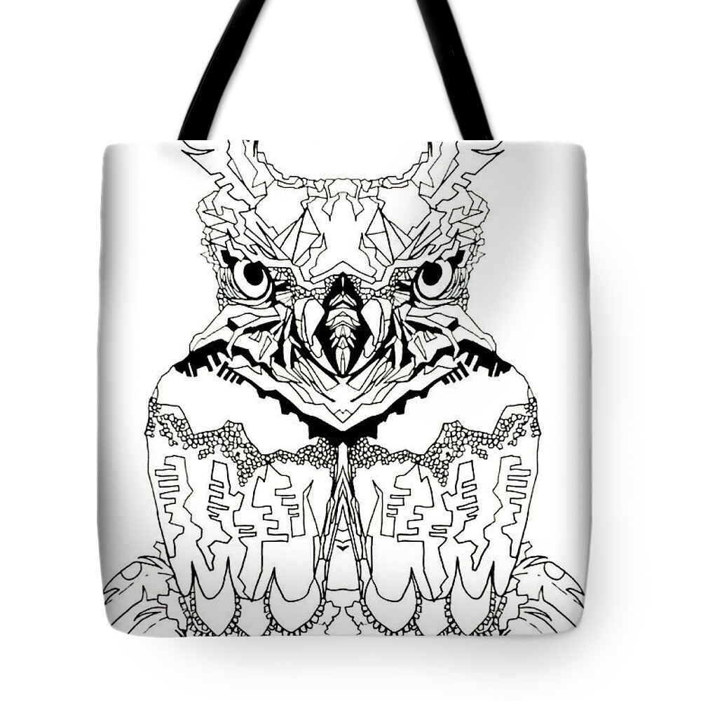 Owl Tote Bag featuring the painting Owl Sketch 1 by Amy Sorrell