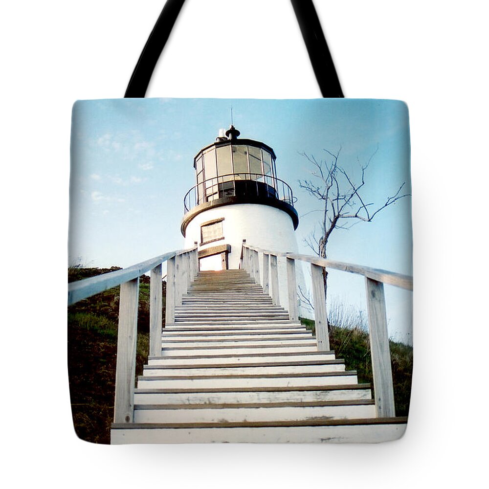 Lighthouse Tote Bag featuring the photograph Owl's Head Light by Greg Fortier