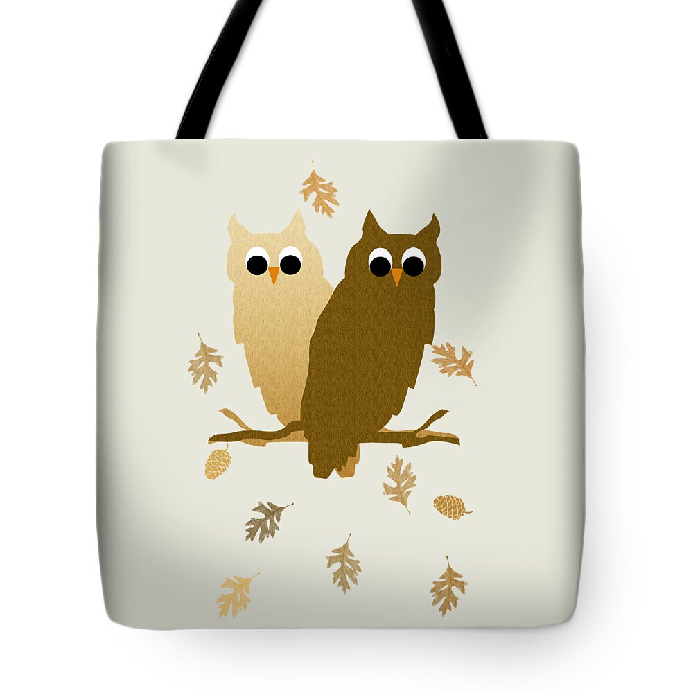 Owl Tote Bag featuring the mixed media Owls Pattern Art by Christina Rollo