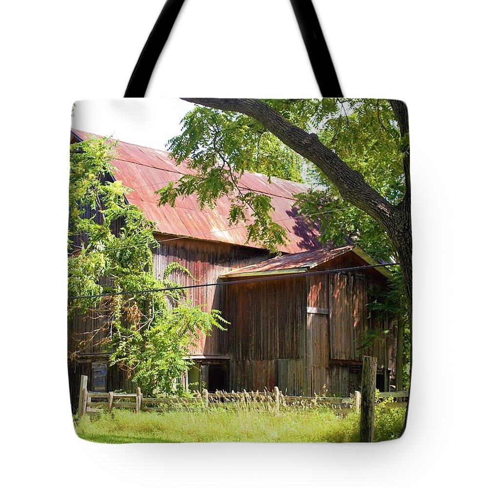Barn Tote Bag featuring the photograph 0036 - Oxford Red II by Sheryl L Sutter
