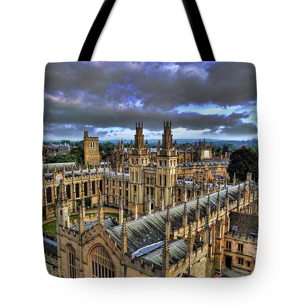Oxford Tote Bag featuring the photograph Oxford University - All Souls College by Yhun Suarez