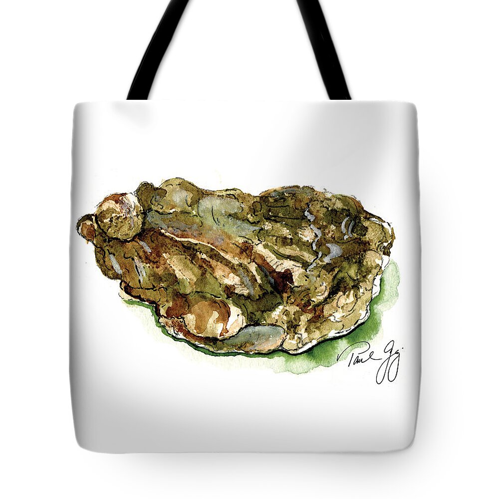 Gulf Of Mexico Tote Bag featuring the painting Oyster by Paul Gaj