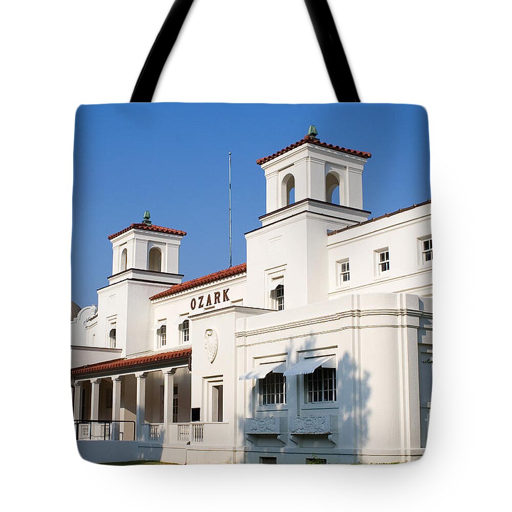 Ozark Tote Bag featuring the photograph Ozark Bath House by Tim Hightower