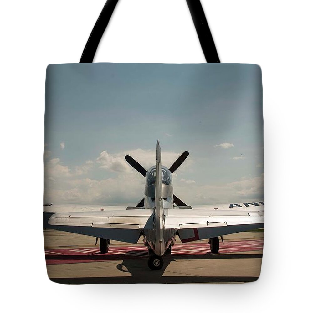 Mustang Tote Bag featuring the photograph P-51 Mustang by David Bearden
