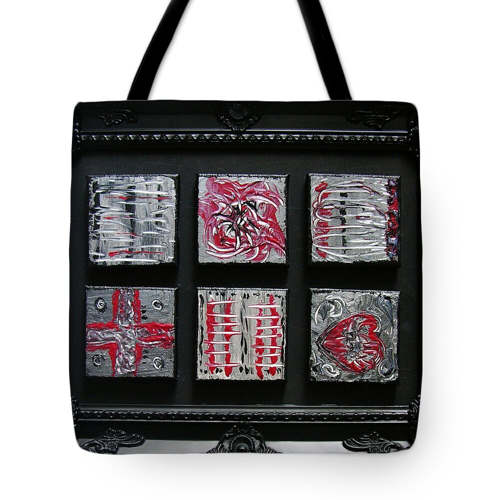 Acryl Painting Tote Bag featuring the painting P2P-6 gently black by KUNST MIT HERZ Art with heart