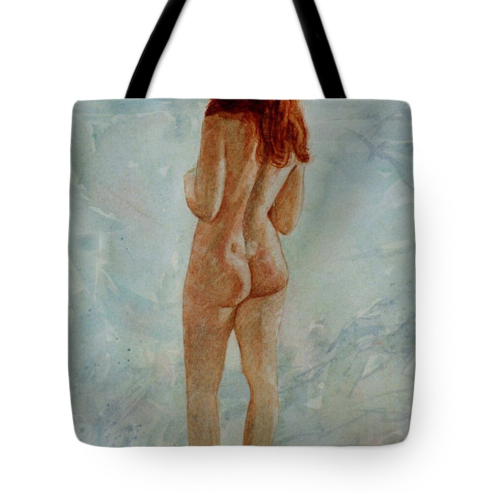 Erotic Tote Bag featuring the painting Pacific Ocean by David Ladmore