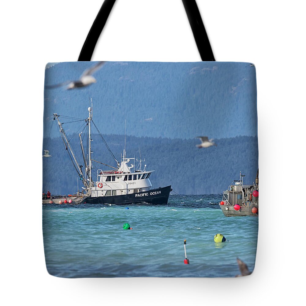 Herring Fishery Tote Bag featuring the photograph Pacific Ocean Herring by Randy Hall