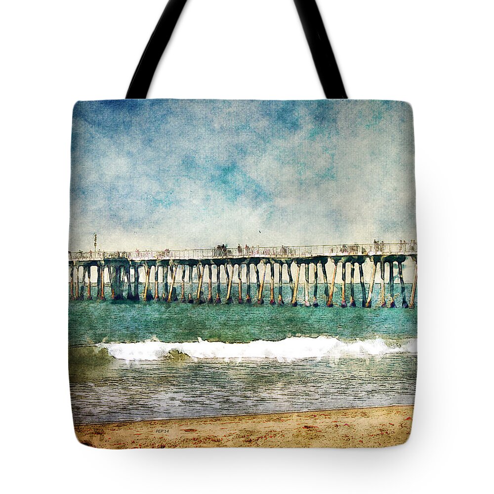Pier Tote Bag featuring the photograph Pacific Ocean Pier by Phil Perkins