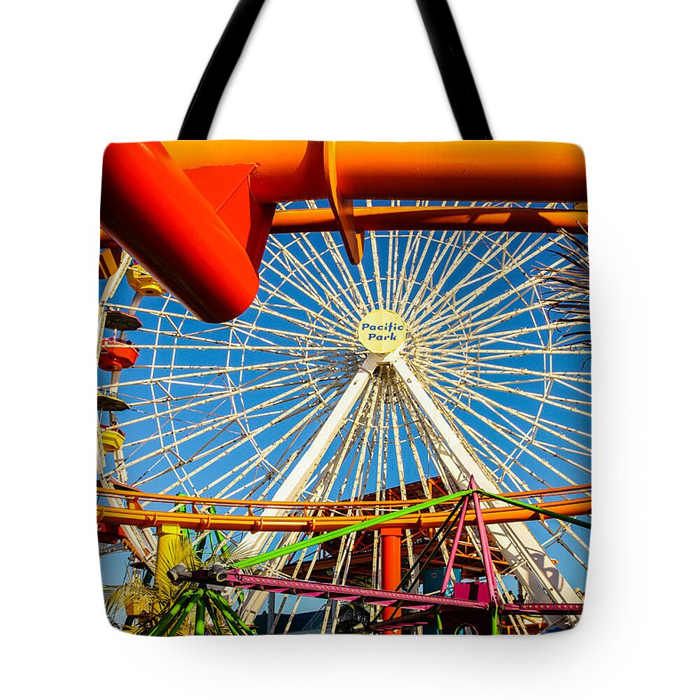 Santa Monica Tote Bag featuring the photograph Pacific Park by Robert Hebert