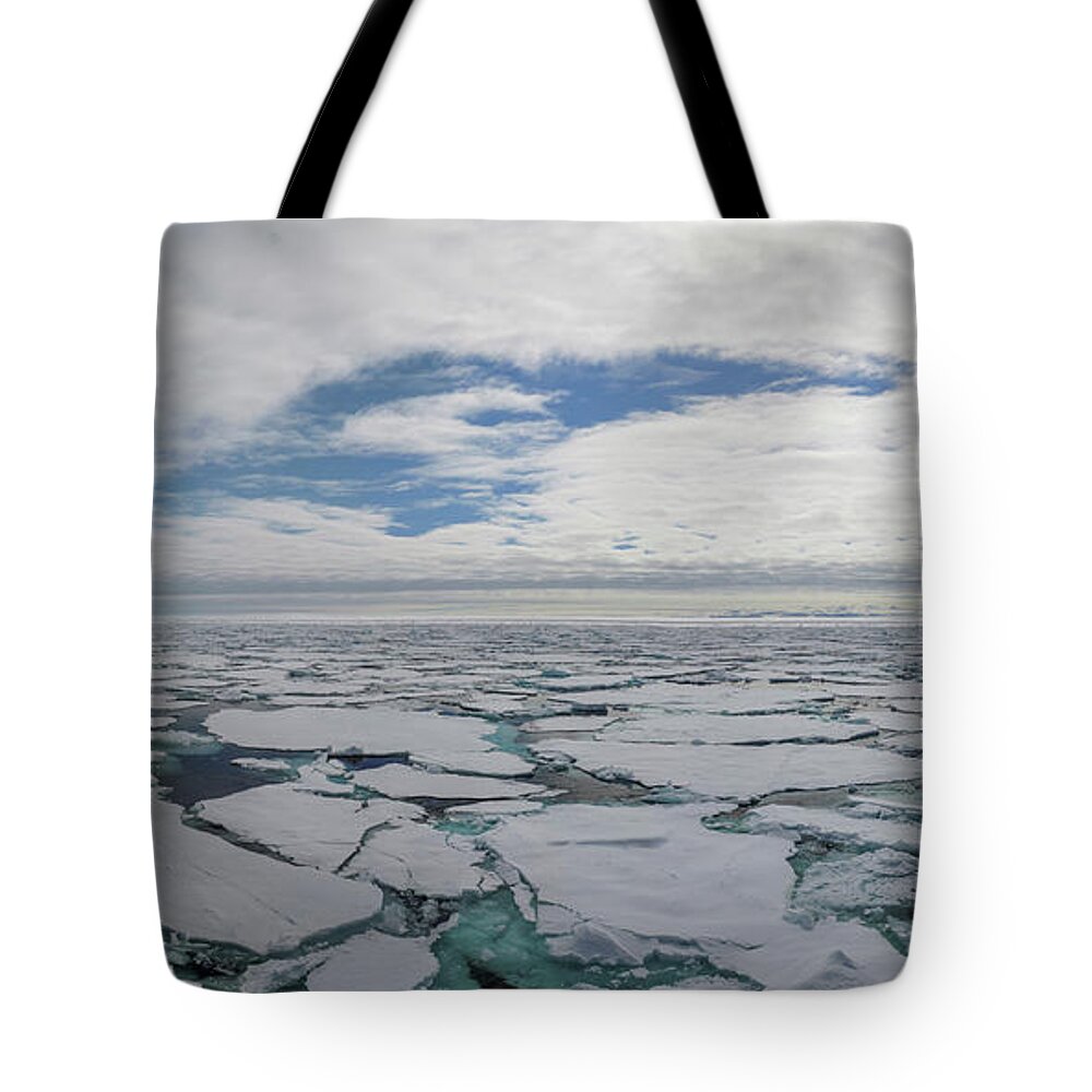 Arctic Tote Bag featuring the photograph Pack Ice by Brian Kamprath