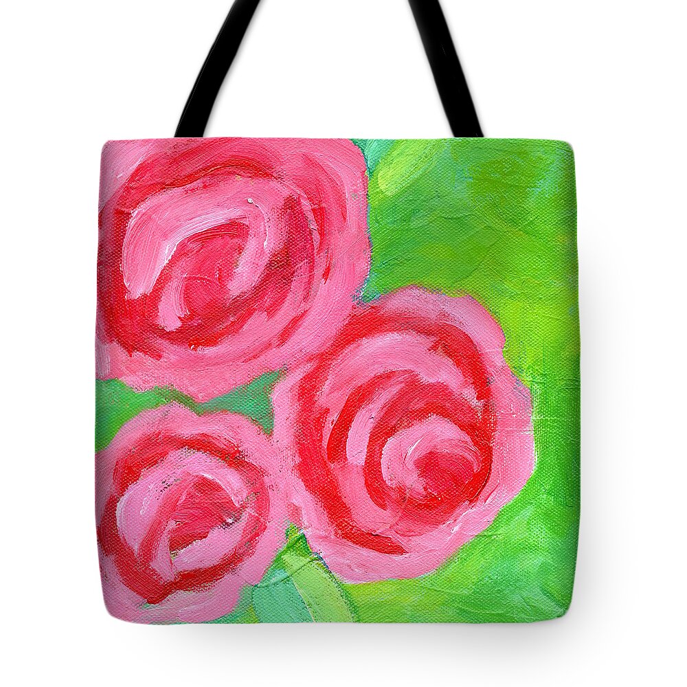 Acrylic Tote Bag featuring the painting Pack Your Rose Colored Glasses 3 by Marcy Brennan