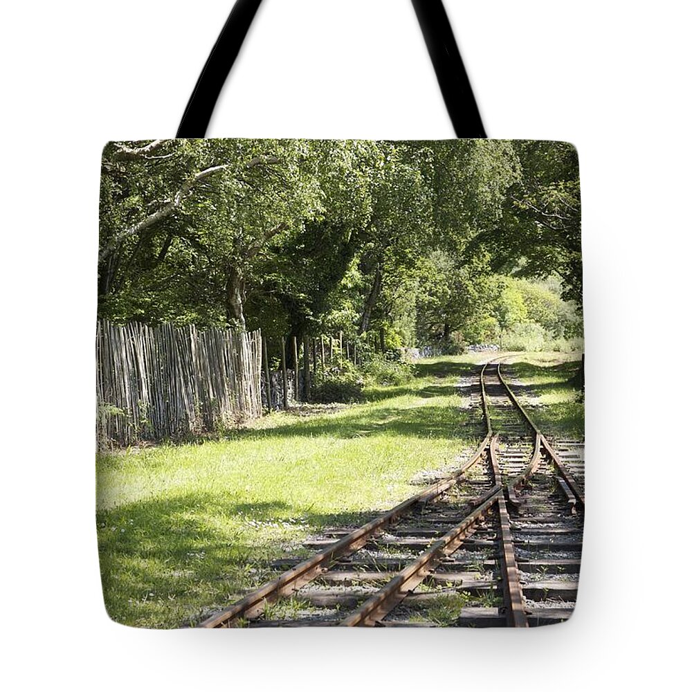 Railways Tote Bag featuring the photograph Padarn lake railway by Christopher Rowlands