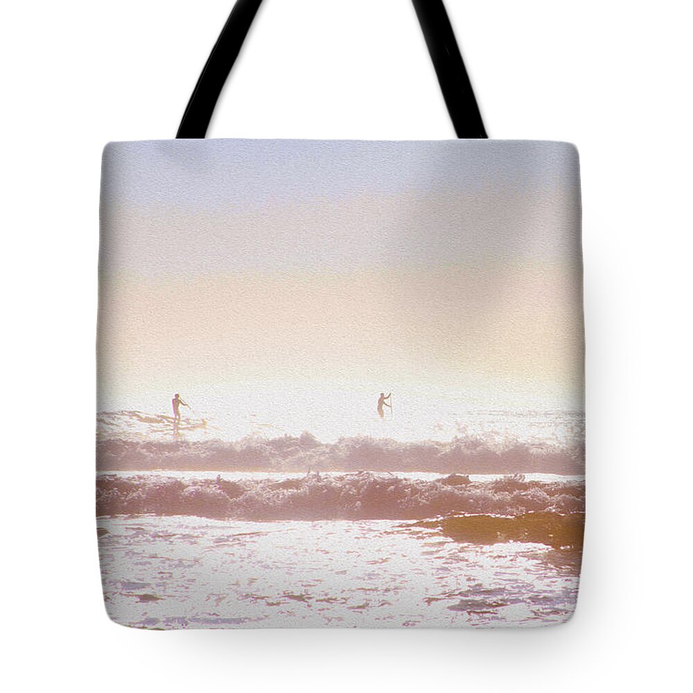 Bonnie Follett Tote Bag featuring the photograph Paddleboarders by Bonnie Follett