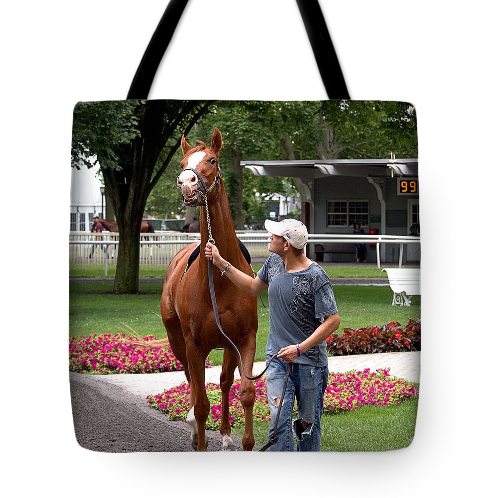 Paddock Tote Bag featuring the photograph Paddock School 2 by Newwwman