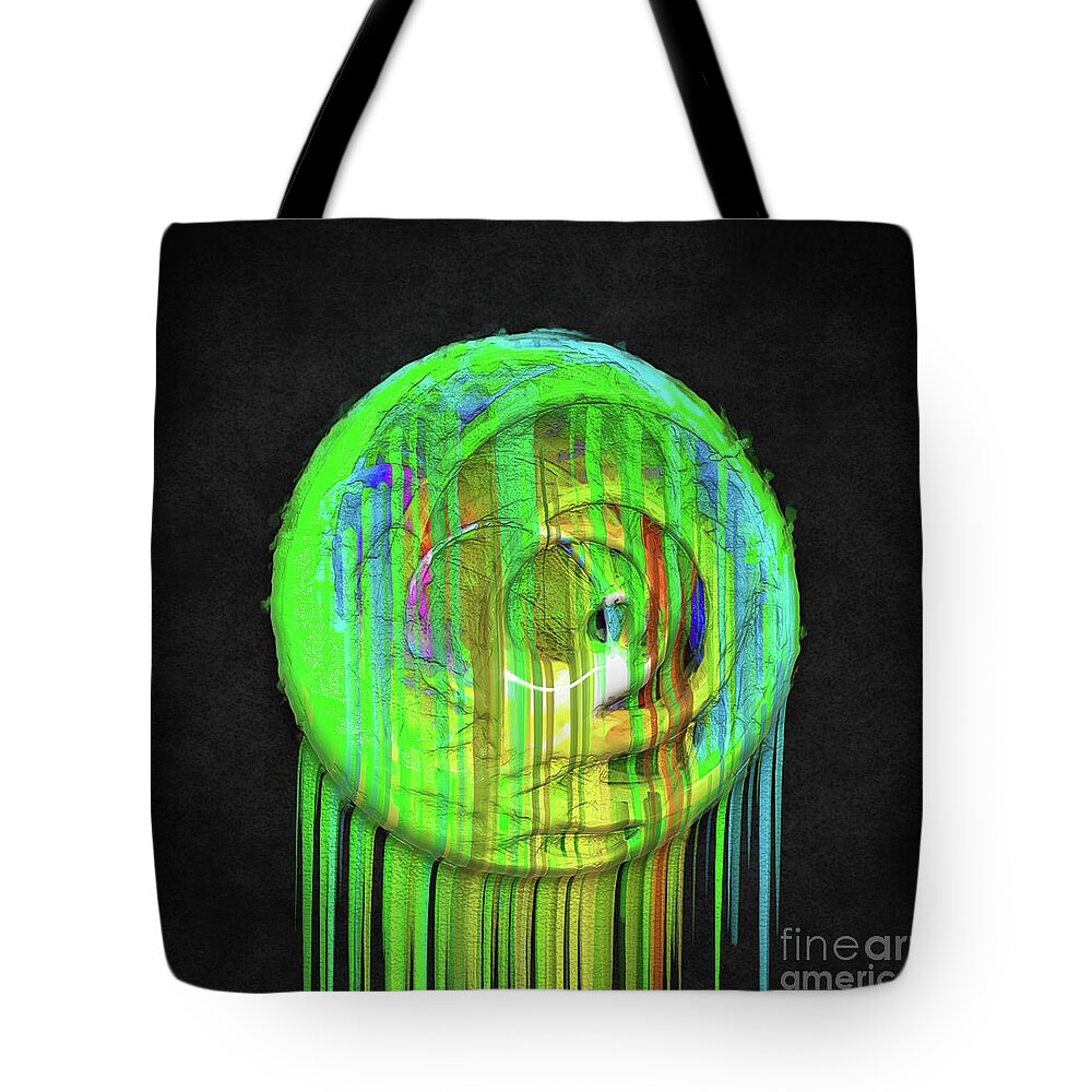 Three Dimensional Tote Bag featuring the digital art Paint Meets Gravity by Phil Perkins