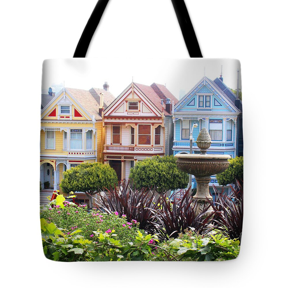 Painted Ladies Tote Bag featuring the photograph Painted Ladies San Francisco by Cheryl Del Toro