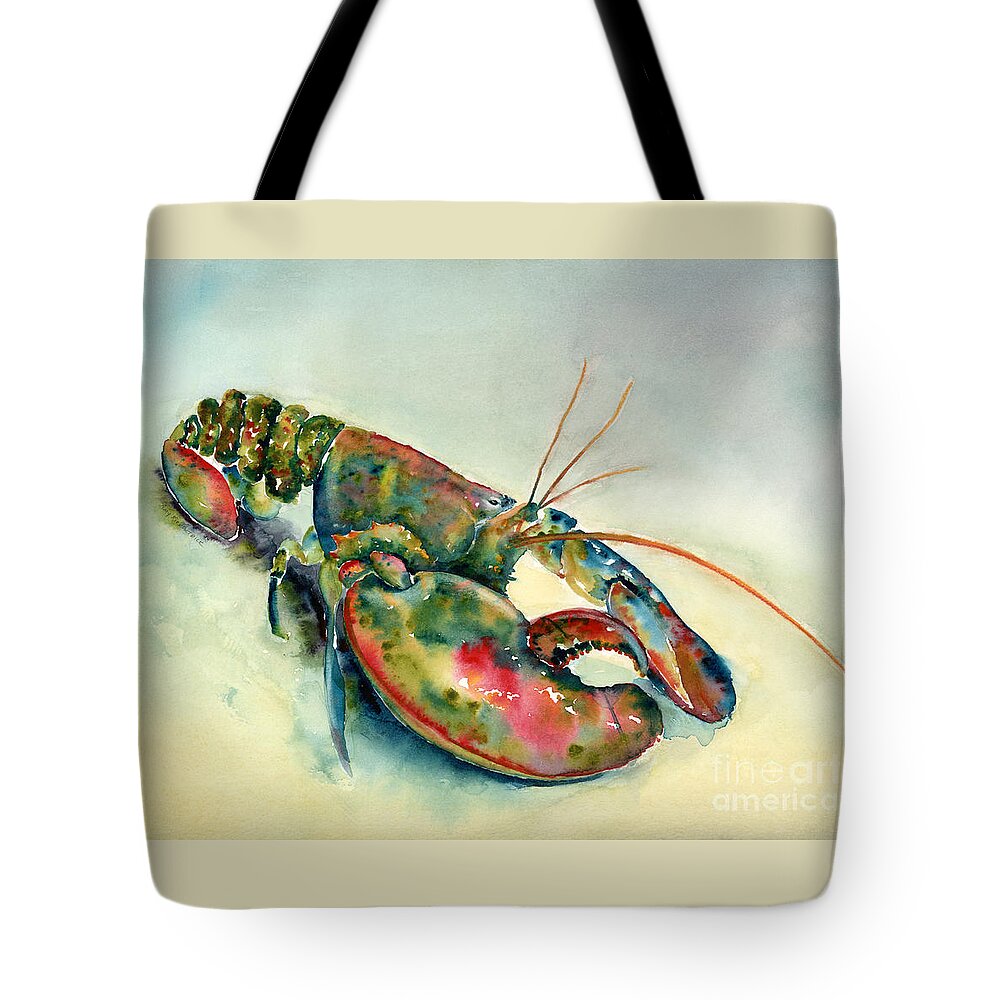 Lobster Tote Bag featuring the painting Painted Lobster by Amy Kirkpatrick