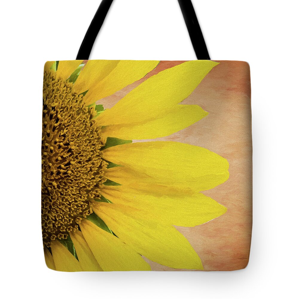 Sunflower Tote Bag featuring the photograph Painted Sunflower by Cathy Kovarik