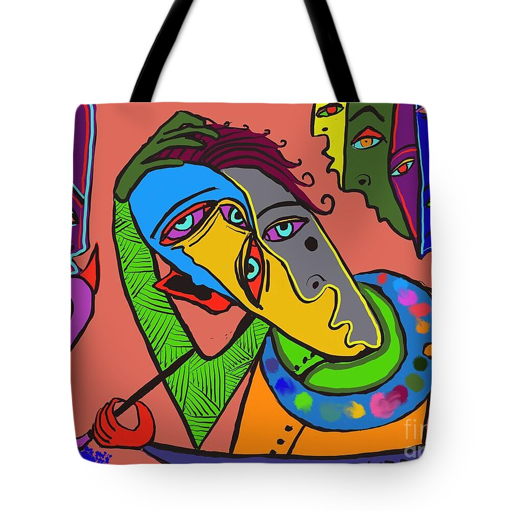  Tote Bag featuring the digital art Painters block by Hans Magden