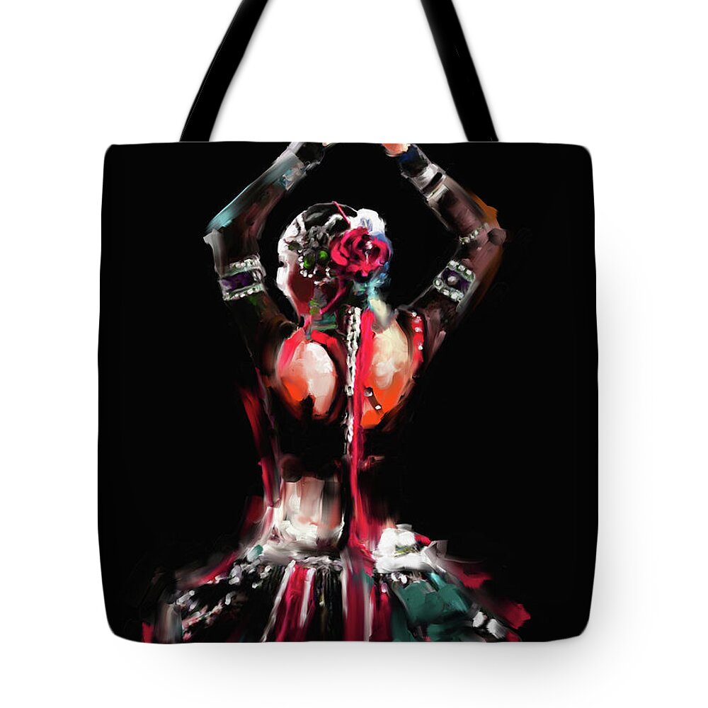 Middle East Tote Bag featuring the painting Painting 706 3 Dancer 11 by Mawra Tahreem
