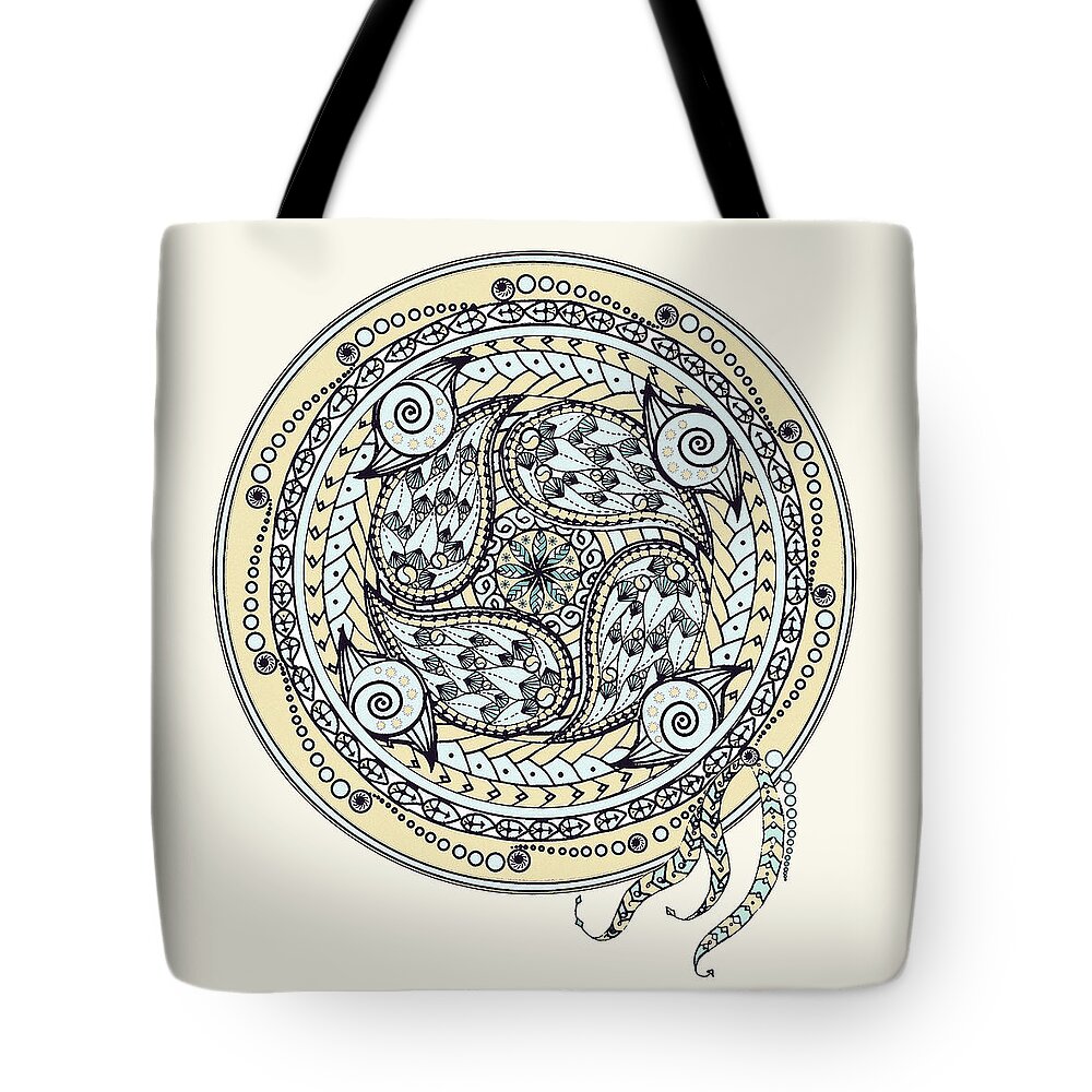 Mandala Tote Bag featuring the digital art Paisley Balance Mandala by Deborah Smith