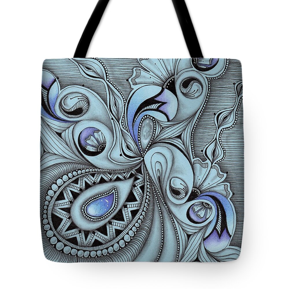 Paisley Tote Bag featuring the drawing Paisley Power by Jan Steinle