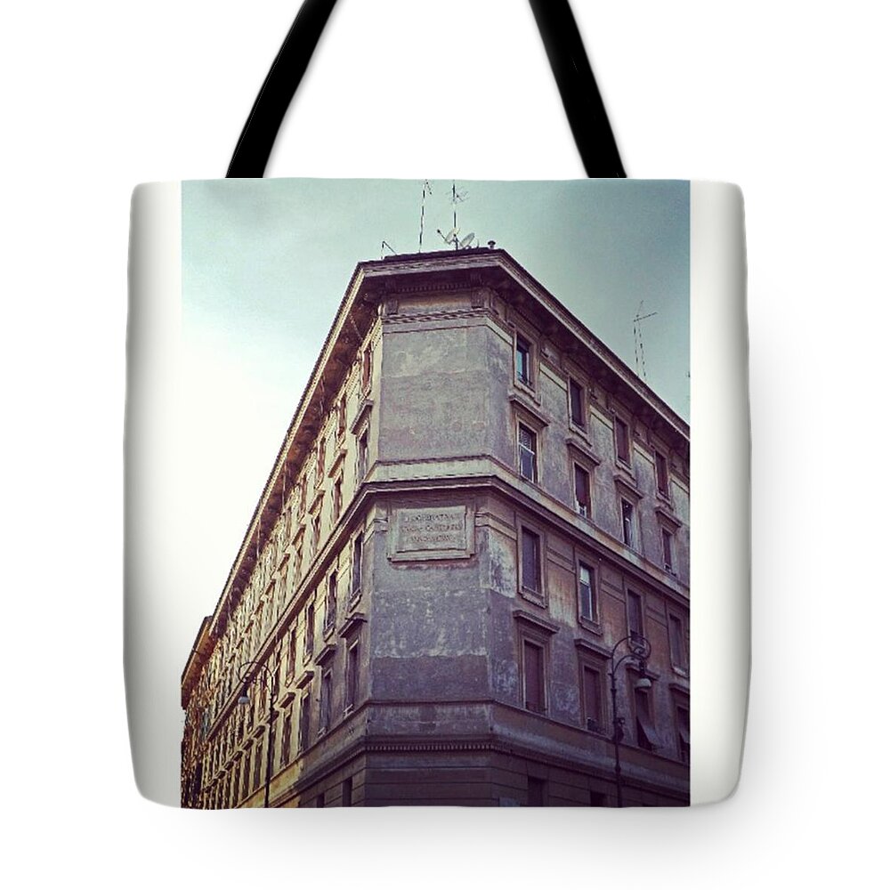 Triangolo Tote Bag featuring the photograph #palazzo #palazzi #igersitalia by Lorin Braticevici