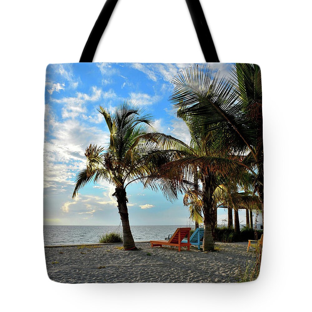 Palm Trees Tote Bag featuring the photograph Palm Beach by Alison Belsan Horton