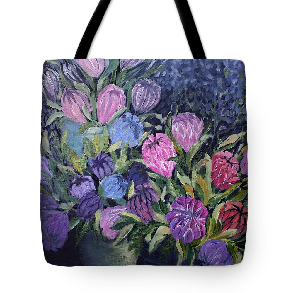 Floral Tote Bag featuring the painting Palm Springs Market Favorites by Jo Smoley