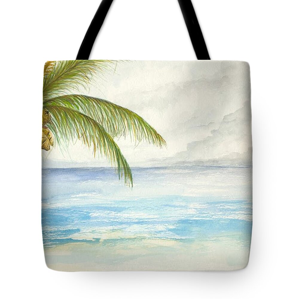 Tropical Tote Bag featuring the digital art Palm Tree Study by Darren Cannell