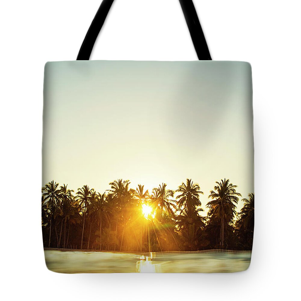 Surfing Tote Bag featuring the photograph Palms And Rays by Nik West