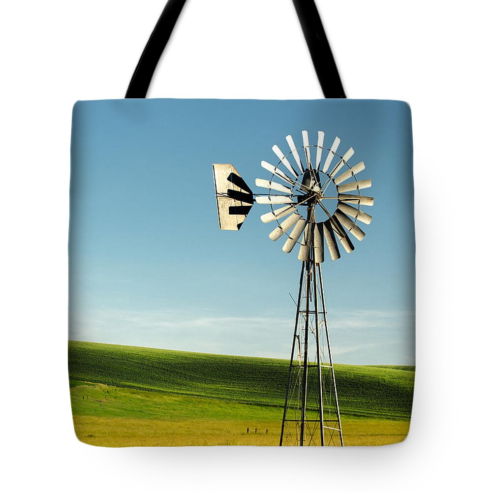 Windmill Tote Bag featuring the photograph Palouse Windmill by Todd Klassy
