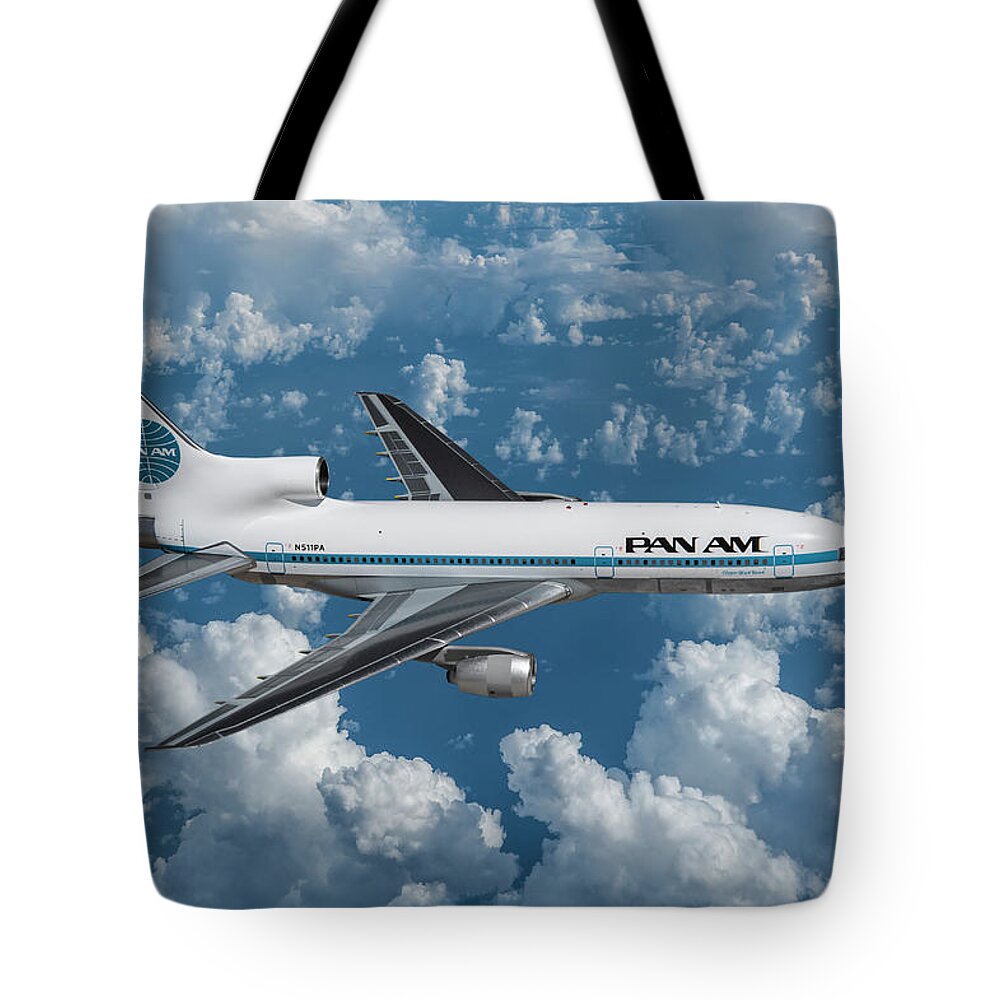 Pan American Airlines Tote Bag featuring the digital art Pan Am Clipper Black Hawk by Erik Simonsen