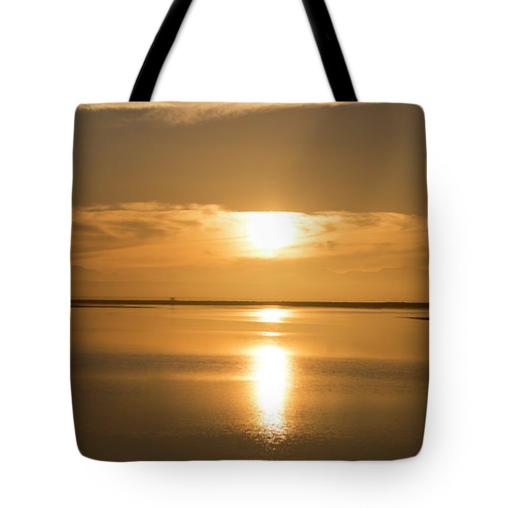 Tasman Bay Tote Bag featuring the photograph Panorama of sunset at Tasman Bay by Sheila Smart Fine Art Photography