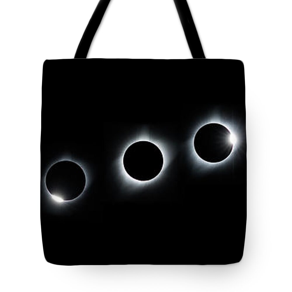 Eclipse Tote Bag featuring the photograph Panorama of the Great American Eclipse by Tony Hake