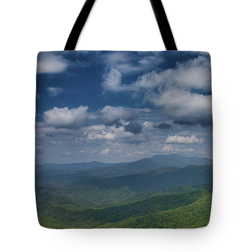 The Blowing Rock Tote Bag featuring the photograph Panorama View from The Blowing Rock by John Haldane