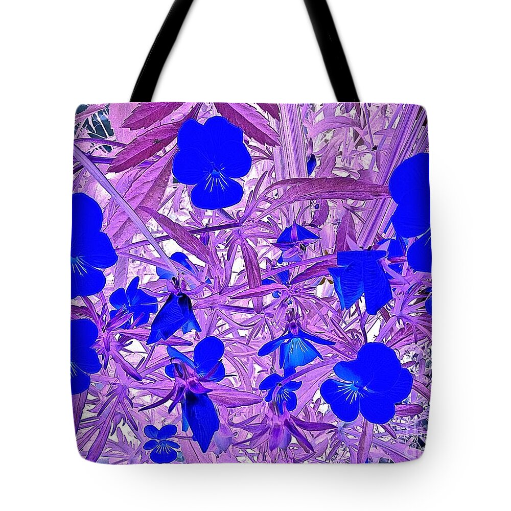 Pansy Tote Bag featuring the photograph Pansy Splash by Linda Bianic