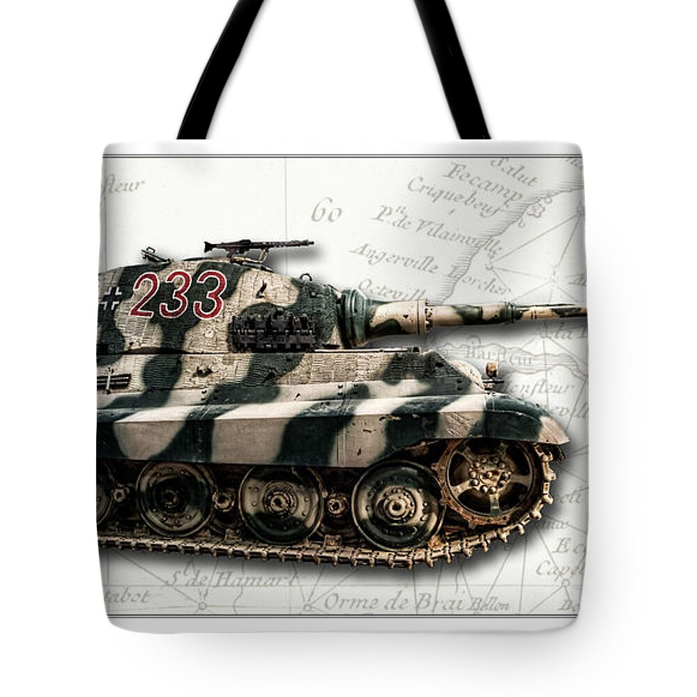 Panzer Vi Tote Bag featuring the photograph Panzer Tiger II Side W BG by Weston Westmoreland